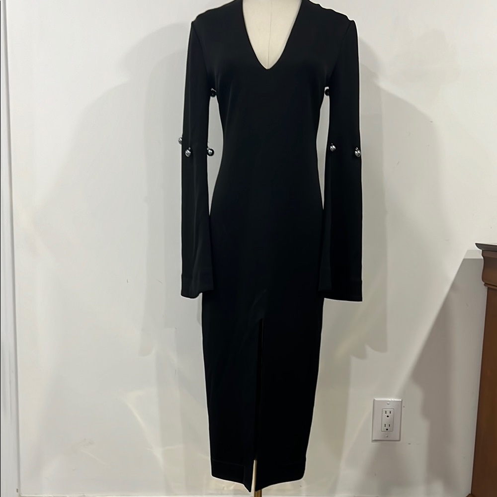 Ellery Black Long Sleeve Midi Dress, Size 32 FR / 4 AUS / 0 US, Women’s Designer